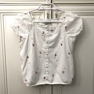 Abercrombie Kids white floral shirt